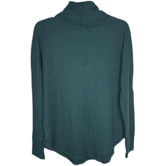 Anthropologie Maeve Ainsley Cowl Neck Waffle Fabric Tunic - Forest Green - S - Picture 5 of 10